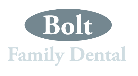 Bolt Family Dental logo on black background.