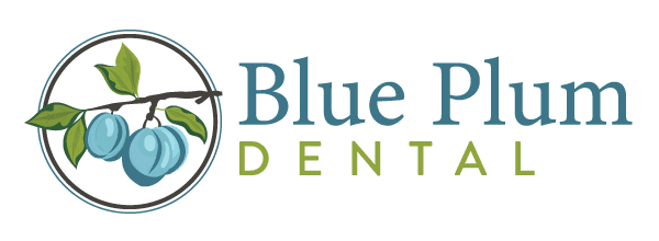 Blue Plum Dental circular plum branch logo