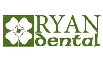 Ryan Dental logo with green clover design.